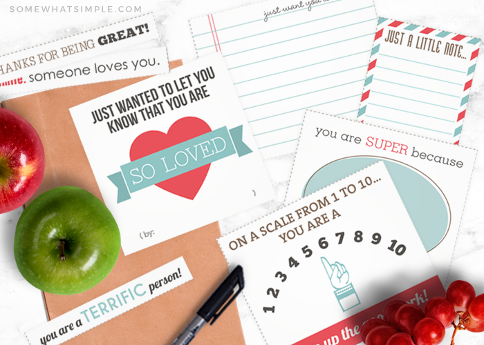 free printable lunch notes