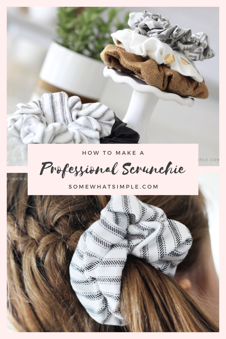 Scrunchies are all the rage and you won't believe how easy they are to make! Learn how to make a scrunchie in just a few minutes that are exactly like what you would buy in the store! #diyscrunchie #howtomakeascrunchie #howtomakeascrunchievideo #howtomakescrunchies #howtomakeaprofessionalscrunchie via @somewhatsimple