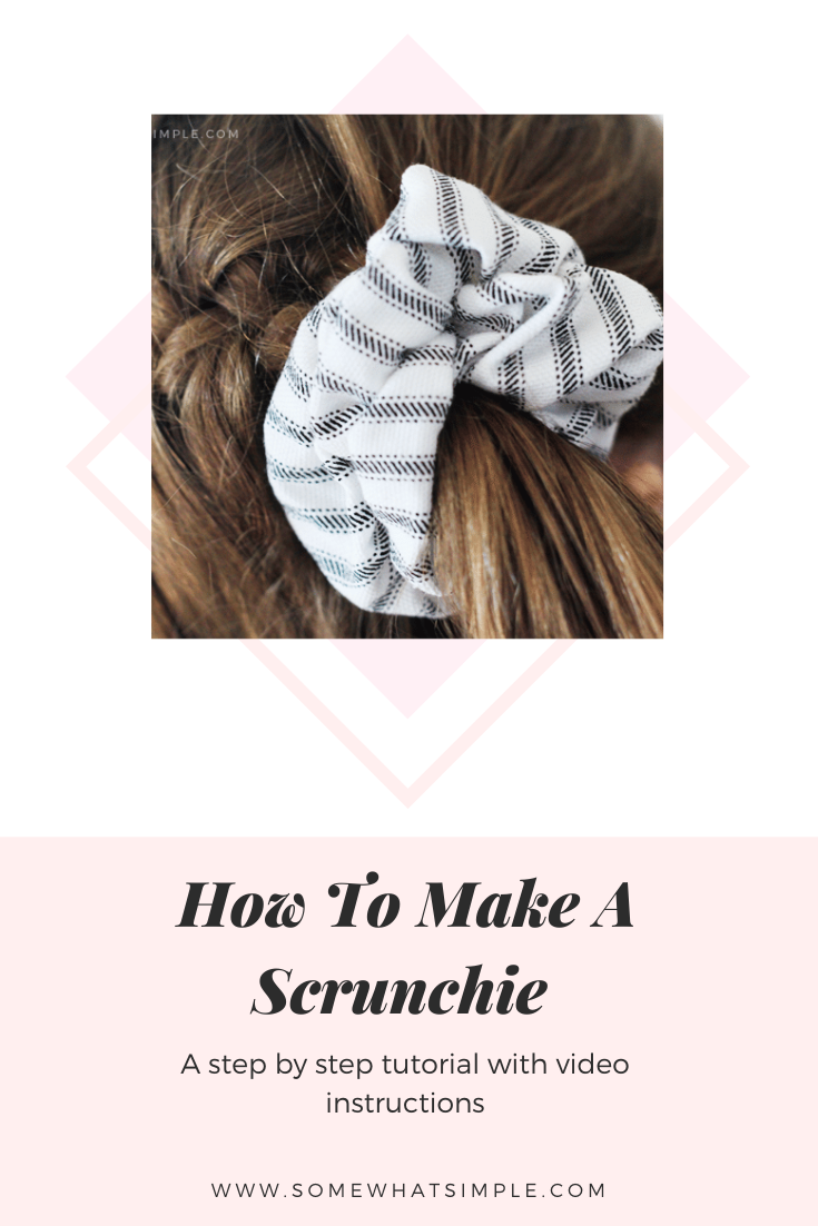 Scrunchies are all the rage and you won't believe how easy they are to make! Learn how to make a scrunchie in just a few minutes that are exactly like what you would buy in the store! #diyscrunchie #howtomakeascrunchie #howtomakeascrunchievideo #howtomakescrunchies #howtomakeaprofessionalscrunchie via @somewhatsimple