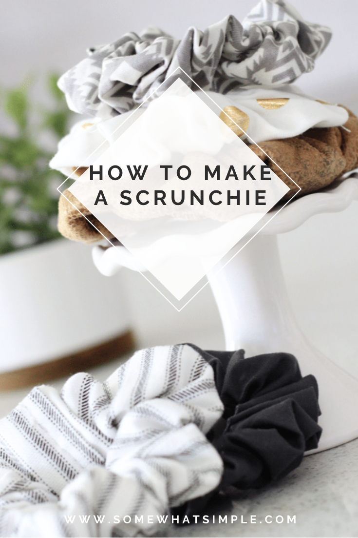 Scrunchies are all the rage and you won't believe how easy they are to make! Learn how to make a scrunchie in just a few minutes that are exactly like what you would buy in the store! #diyscrunchie #howtomakeascrunchie #howtomakeascrunchievideo #howtomakescrunchies #howtomakeaprofessionalscrunchie via @somewhatsimple
