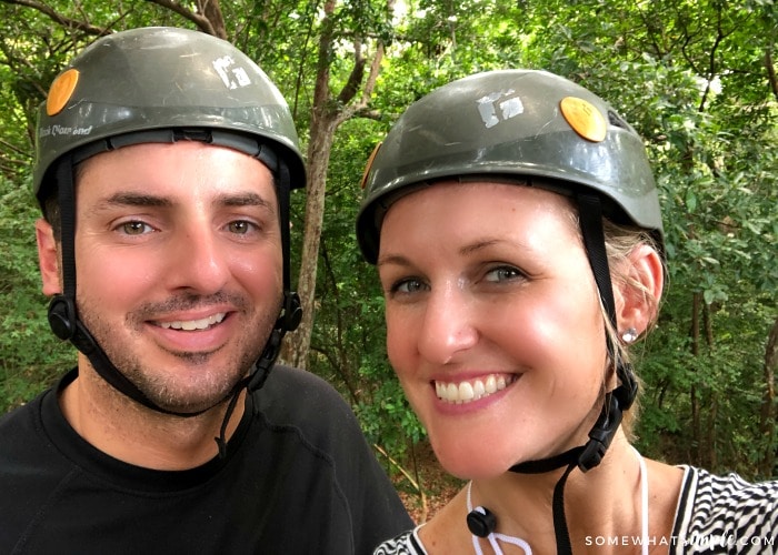 Zip lining in Honduras