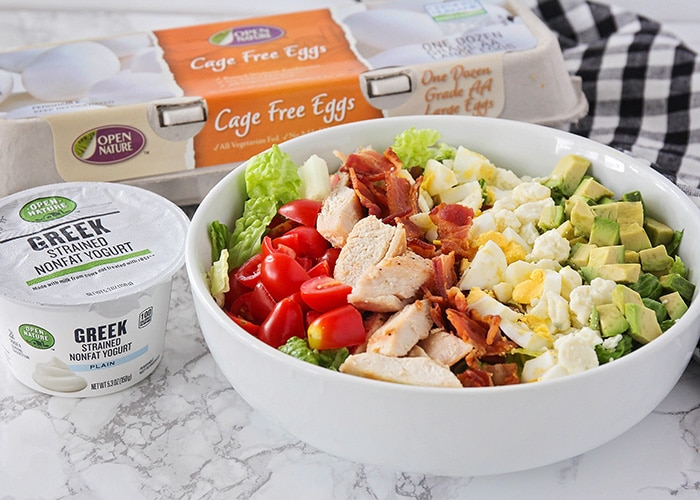 This classic cobb salad is so fresh and delicious, and is the perfect summer meal! It's loaded with protein, and quick and easy to make. 