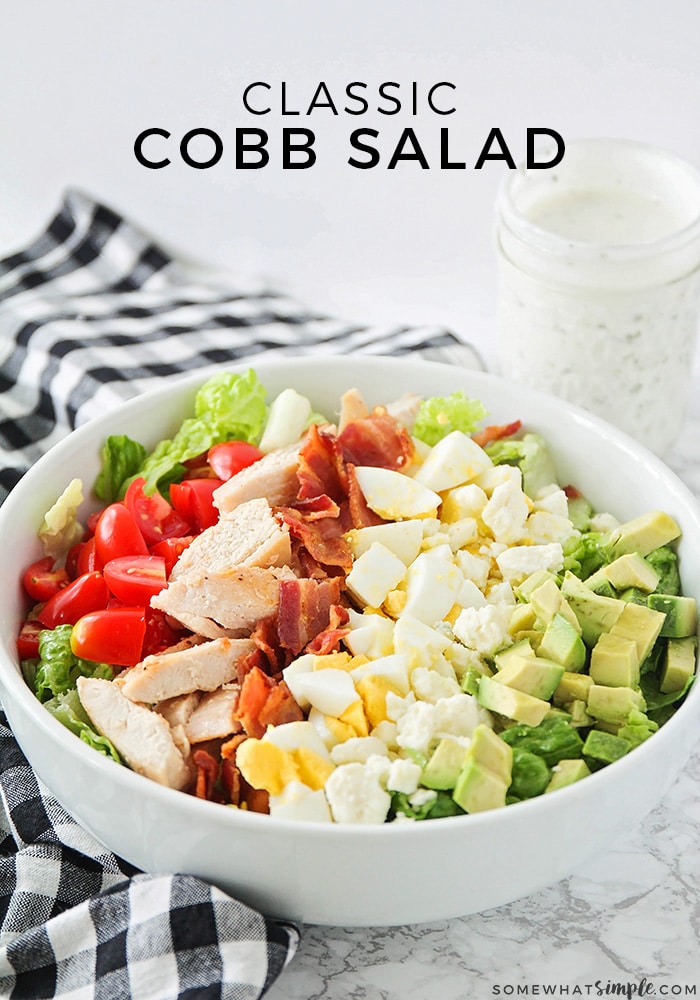 This classic cobb salad is so fresh and delicious, and is the perfect summer meal! It's loaded with protein, and quick and easy to make. 