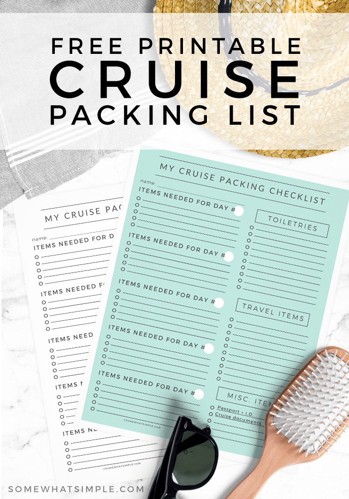 printable cruise packing list free printable somewhat simple