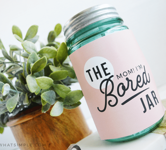 mom I'm bored jar for kids printable kit labels activities summer boredom buster