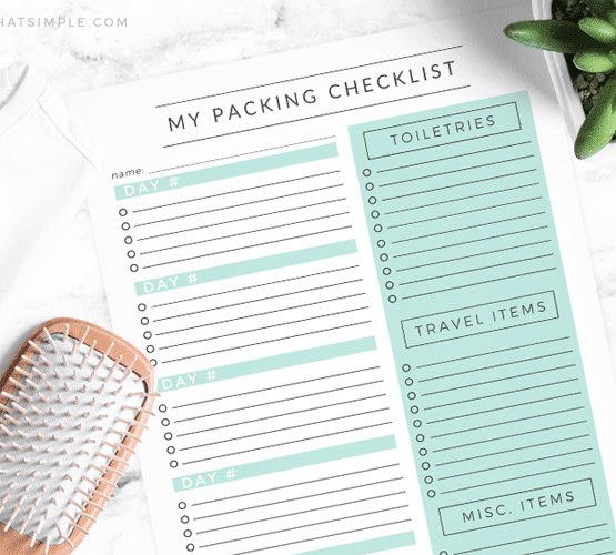 travel packing list free printable somewhat simple