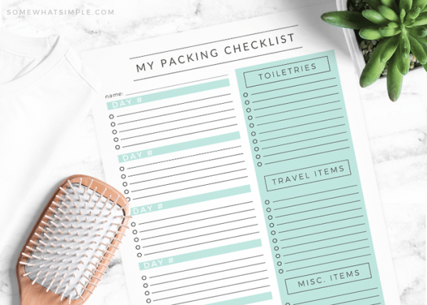 travel packing list free printable somewhat simple