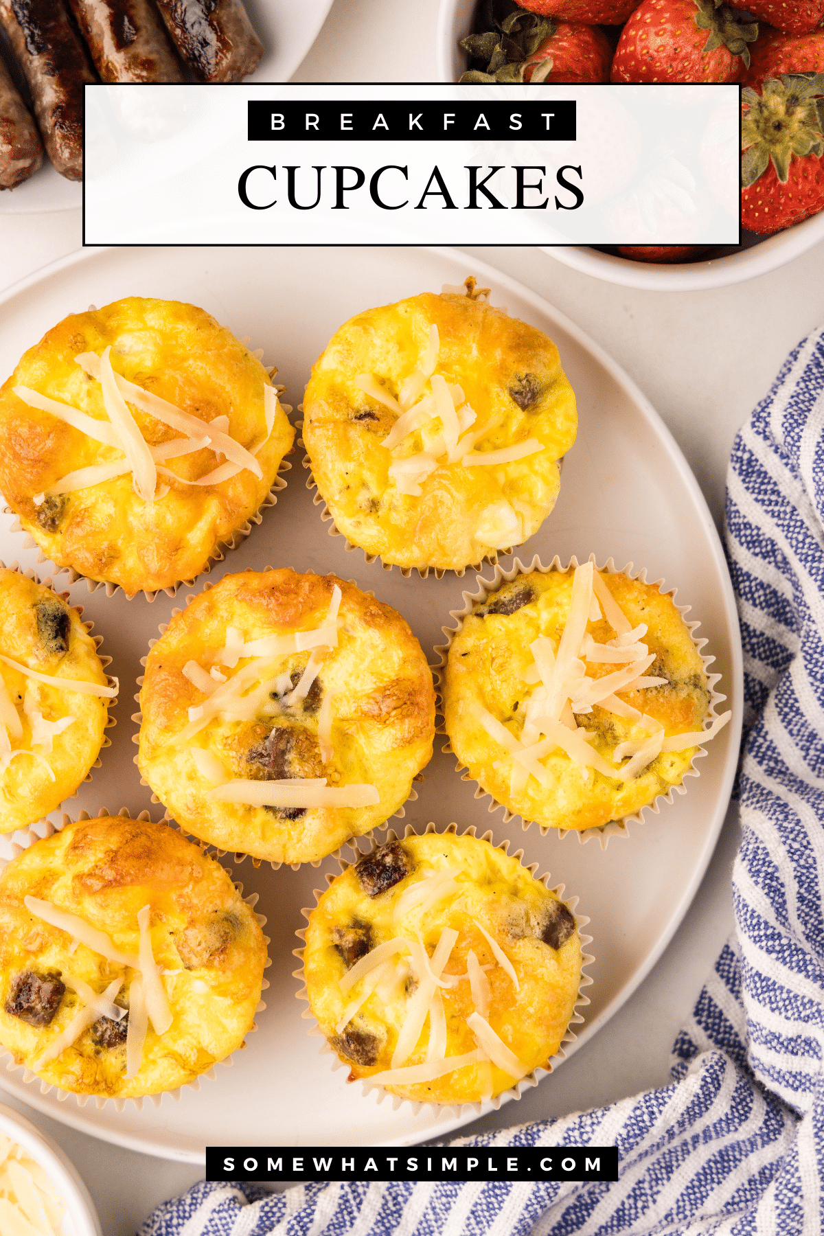 Start your day with easy, customizable breakfast cupcakes made with eggs, cheese, and your favorite toppings. Perfect for meal prep and kid-approved! via @somewhatsimple