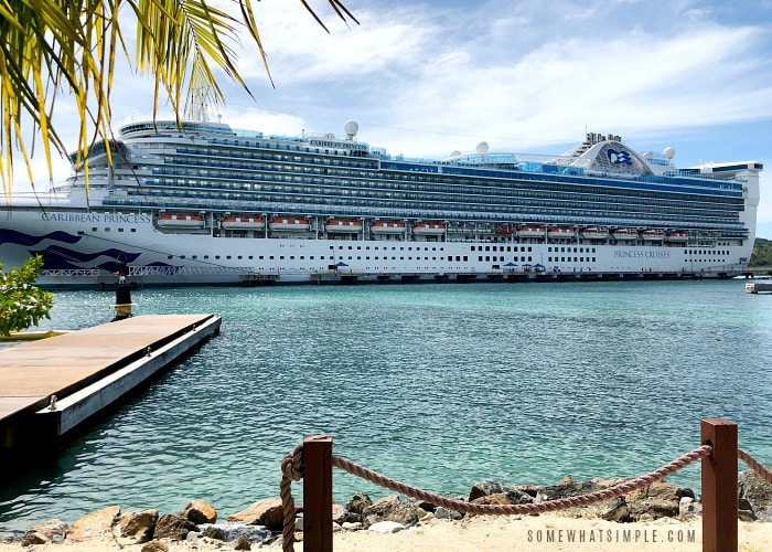 Princess Cruises Ship docked in Roatan Honduras