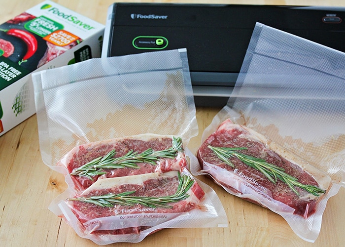 vacuum sealed bags of steak