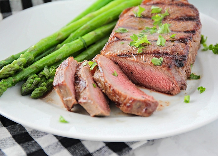 a sous vide cooked steak sirloin