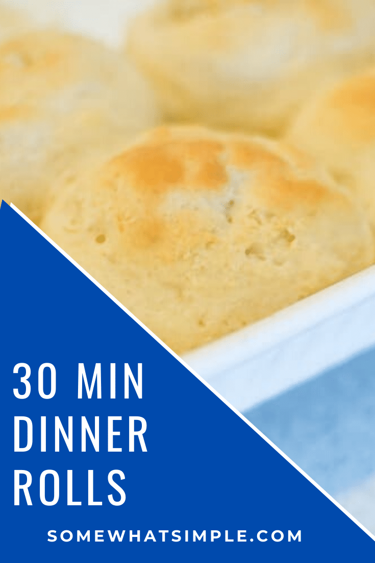 Made from scratch, these quick and easy 30-minute dinner rolls turn out light and fluffy every time, and they taste absolutely amazing! via @somewhatsimple