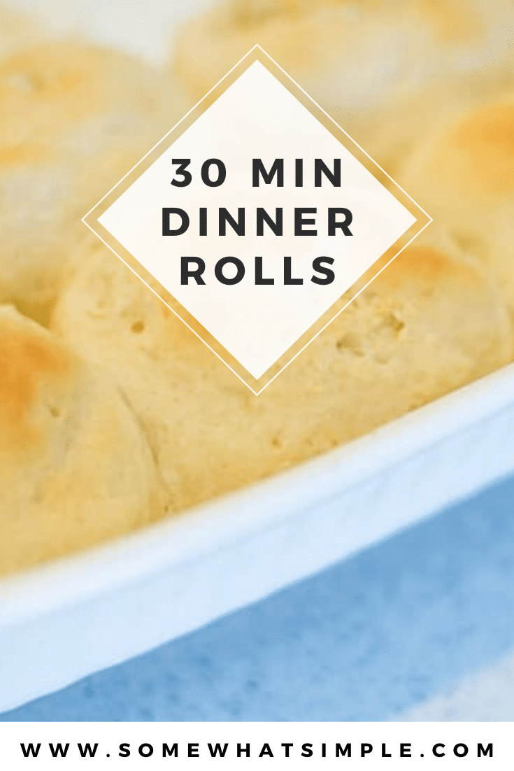 Made from scratch, these quick and easy 30-minute dinner rolls turn out light and fluffy every time, and they taste absolutely amazing! via @somewhatsimple