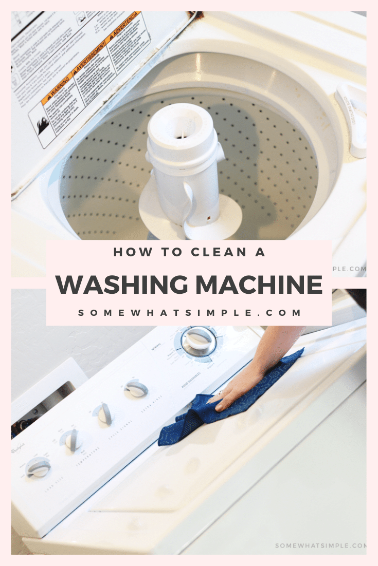 Following these easy steps will show you just how simple it is to clean your washing machine so it is shiny and scum-free, just like the day you bought it! We have directions for cleaning both front and top loader washing machines! #cleaning #cleaningtips #cleaninghacks #cleaningtricks #springcleaning #howtocleanawashingmachine via @somewhatsimple