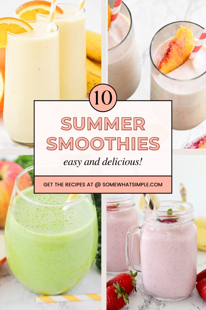 collage of 4 smoothie recipes