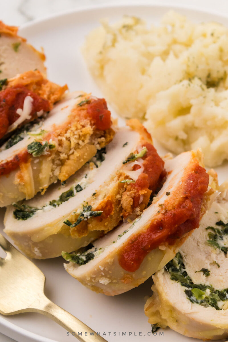 long image of stuffed chicken parmesan