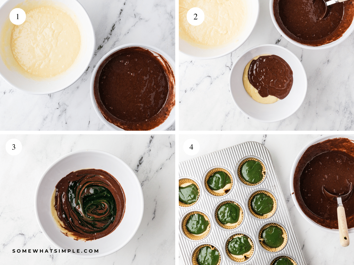 directions to make camo cupcake