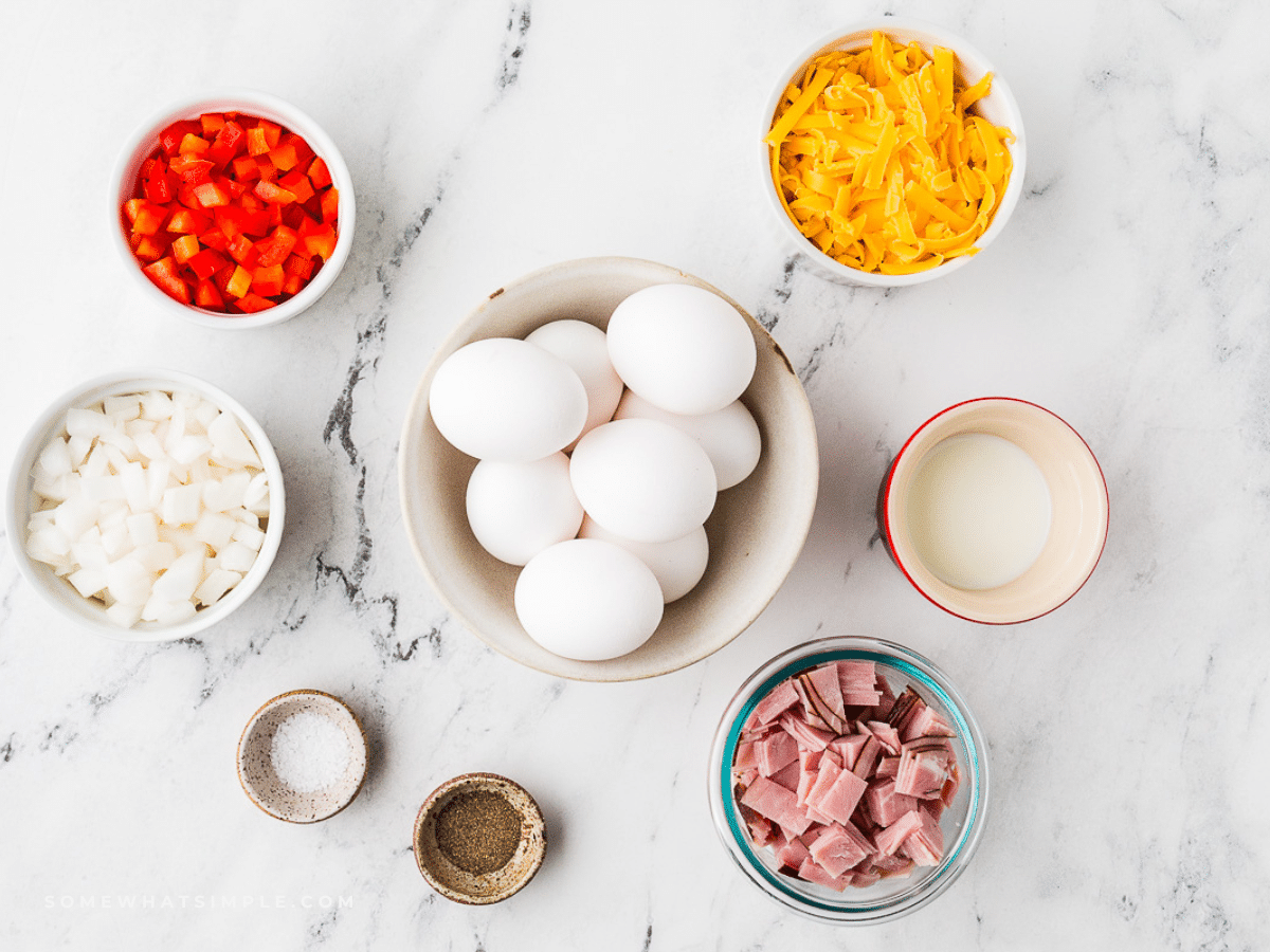 ingredients to make Omelets in a Bag