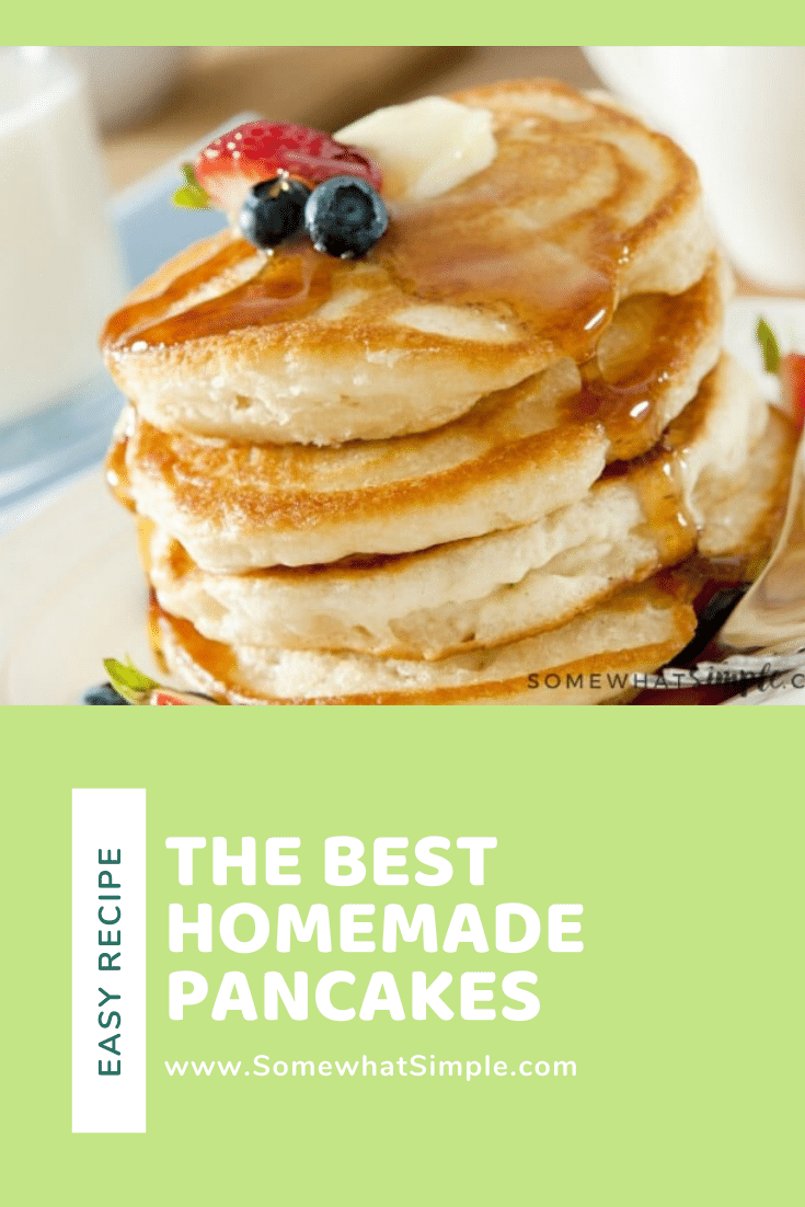 A 15-year quest to duplicate grandma's famous pancake recipe results in the discovery of the best pancakes ever! These pancakes are guaranteed to be the fluffiest you'll ever make. I promise, once you taken a bite of this pancake recipe, you'll think it's the best you've ever had. via @somewhatsimple