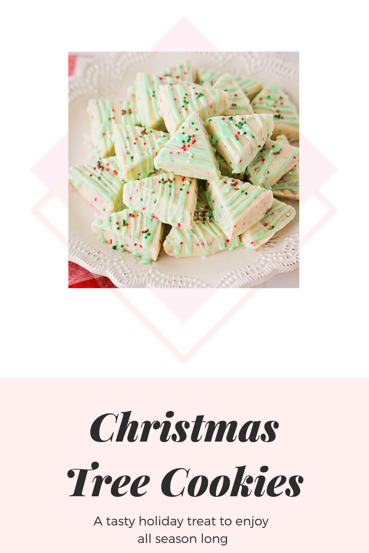 Shortbread Cookies are sweet and buttery and melt in your mouth! These Shortbread Christmas Cookies are easy to make and only require a few simple ingredients! Decorated to look like Christmas trees, this delicious cookies are simple and easy to make during the holiday season. They're perfect to share at your Christmas party with friends and neighbors. via @somewhatsimple