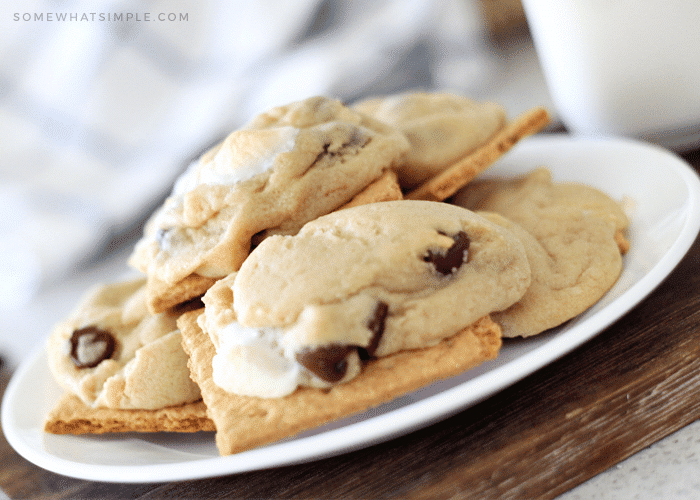 a stack of s'mores cookies