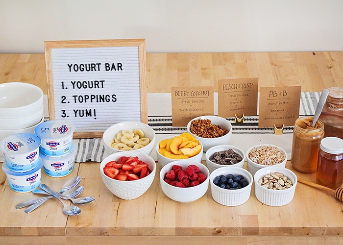 This delicious and fun yogurt bar is so easy to put together, and makes a perfect after school snack or special breakfast!