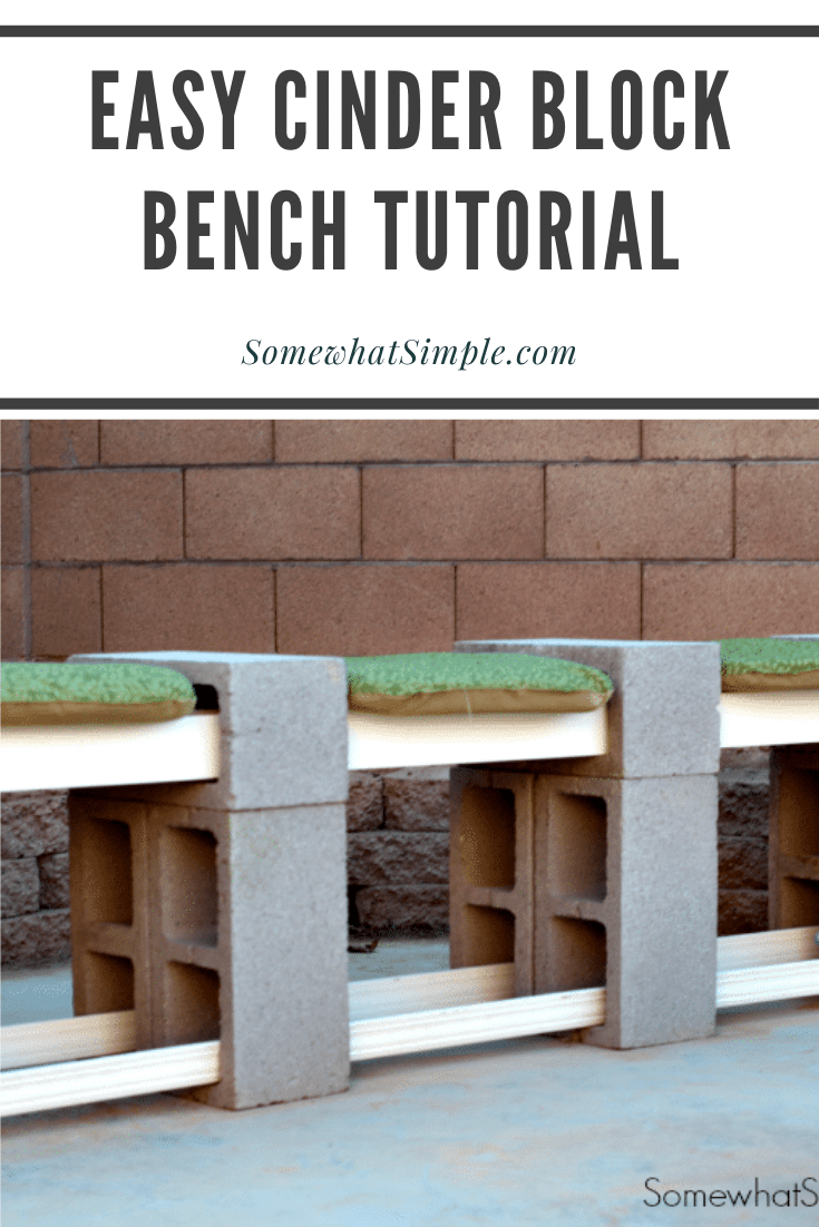 This easy tutorial will show you how to make a cinder block bench in 20 minutes for less than $30! With easy step by step instructions, you