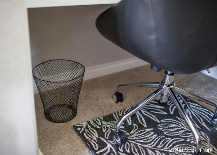 black and white rug for home office