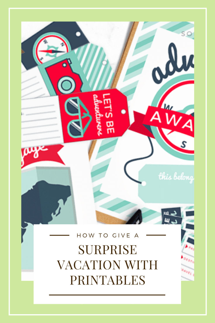 Surprise Vacation Reveal Printables Gift Idea Somewhat Simple