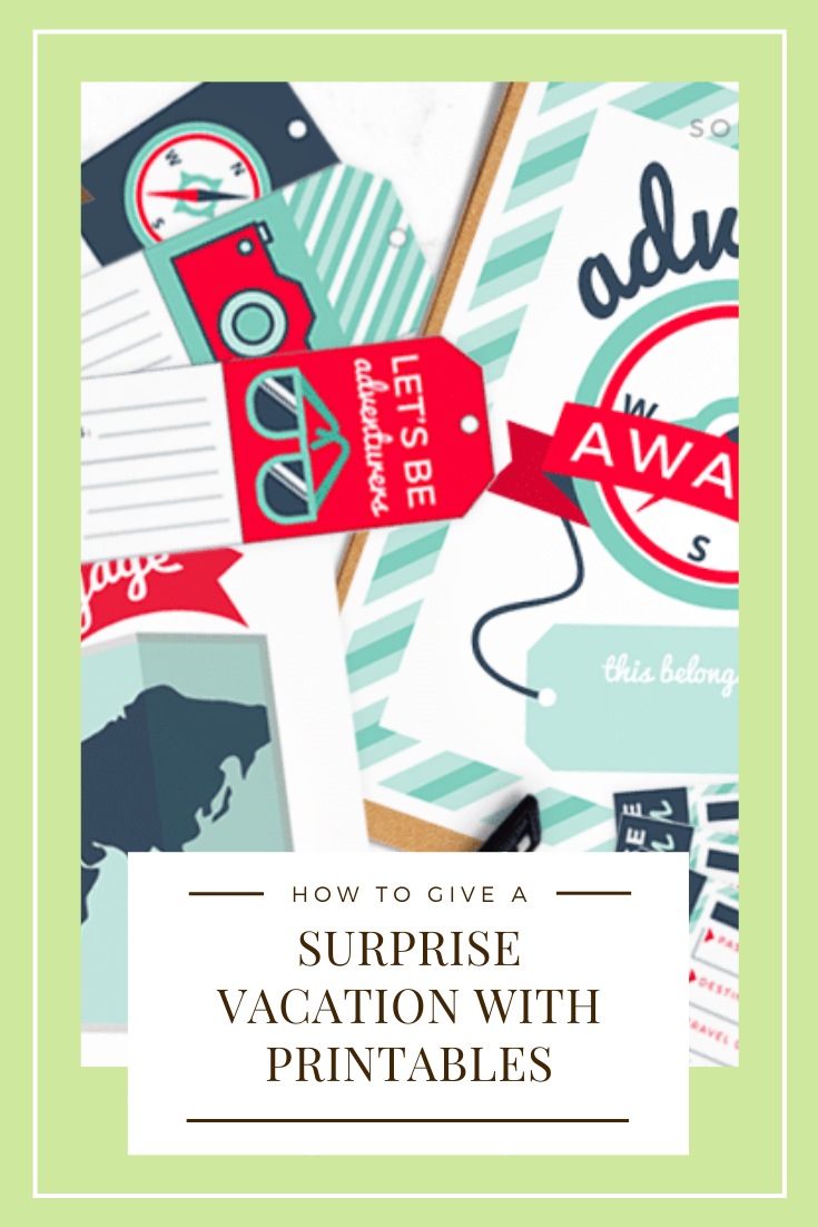 Looking to gift someone with a surprise vacation? Then we've got the perfect printables to help you make the surprise vacation reveal even more special! This easy gift idea is perfect for Christmas, a birthday, anniversary or any other special occasion. via @somewhatsimple