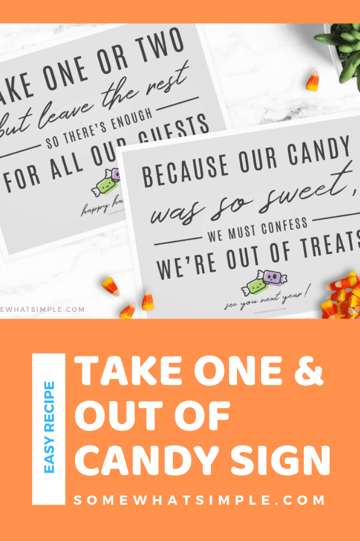 FREE Halloween Candy Bowl Printable Sign: Trick or Treat Yourself!