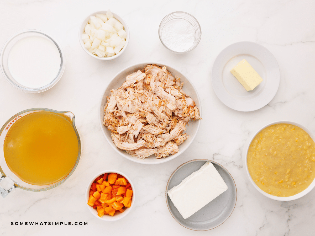 Ingredients to make Turkey Corn Chowder