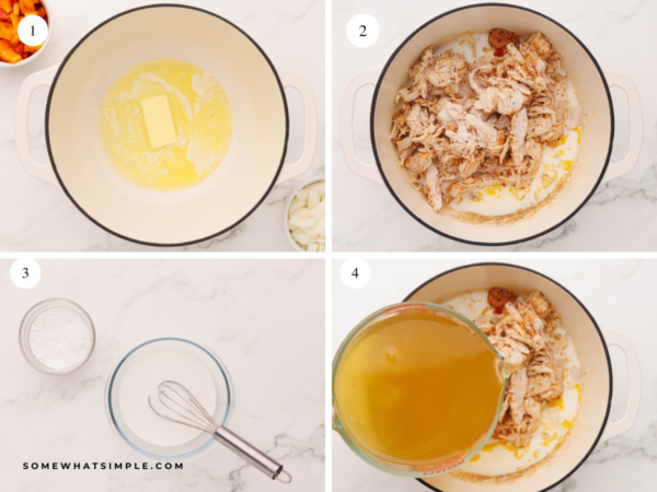 Directions showing how to make Turkey Corn Chowder