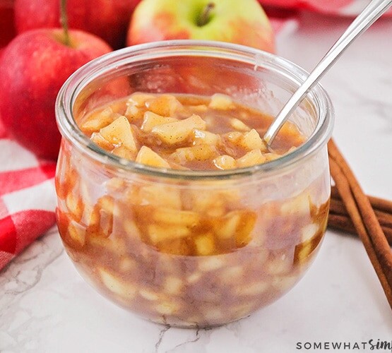 cinnamon apples in a jar