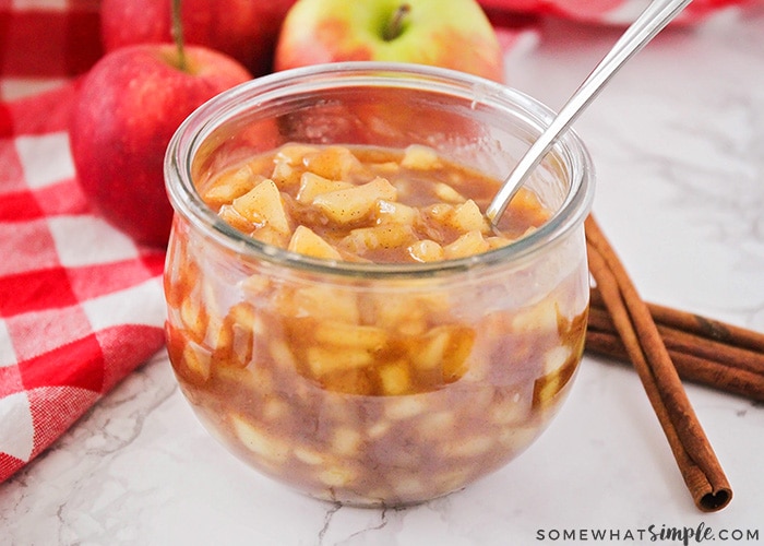 cinnamon apples in a jar