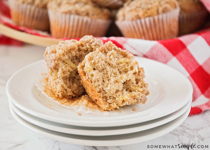 These sweet and gently spiced cinnamon apple streusel muffins are made with fresh apples, and loaded with delicious fall flavors!