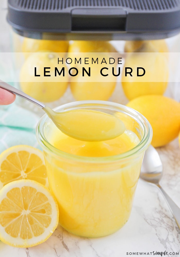 This Homemade Lemon Curd Is A Delicious Mixture Of Tart And Sweet! It's Perfect On Waffles, Pancakes, And Ice Cream, And Adds A Sweet Burst Of Lemon Flavor! via @somewhatsimple