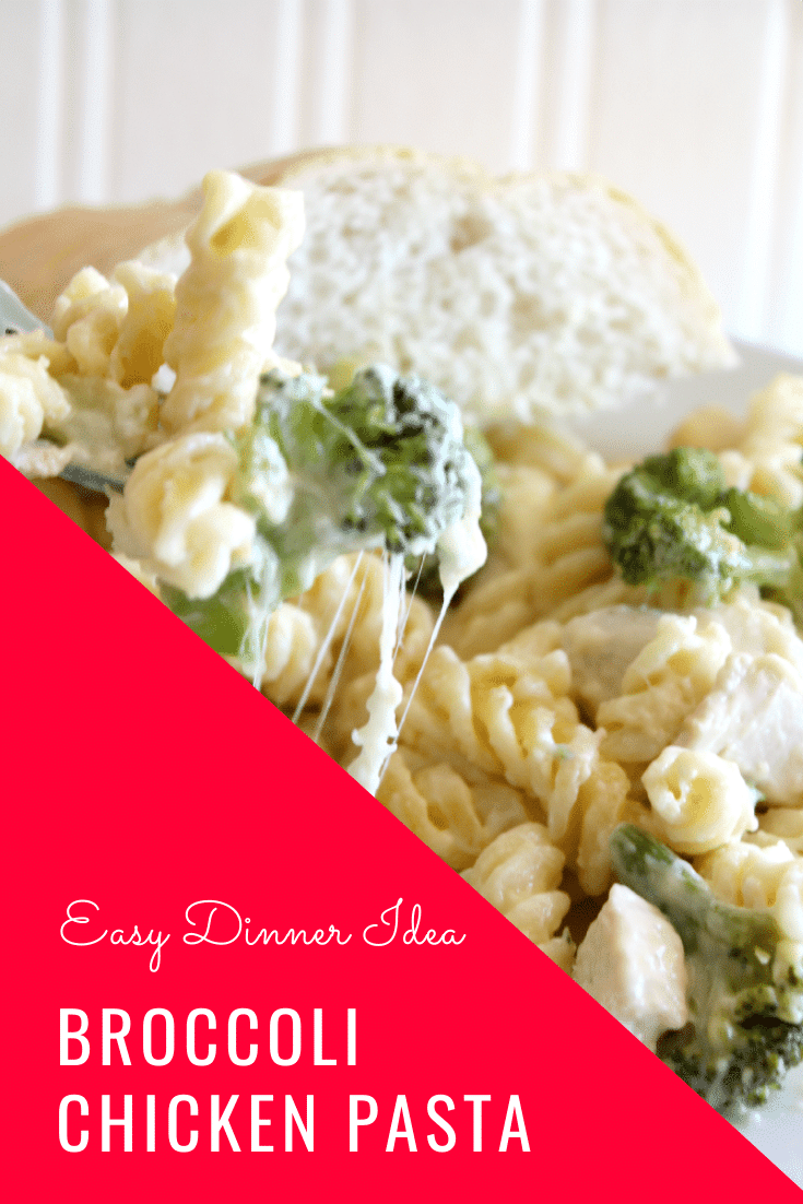 This cheesy chicken broccoli pasta casserole is the perfect recipe for a chaotic night.  Made with pasta, tender chicken, broccoli and loads of delicious cheese, this casserole will quickly become one of your family's favorite dinners! #broccolichickenpasta #broccolichickenpastabake #broccolichickenpastacasserole #broccolichickenpastarecipe #chickenbroccolicasserole via @somewhatsimple