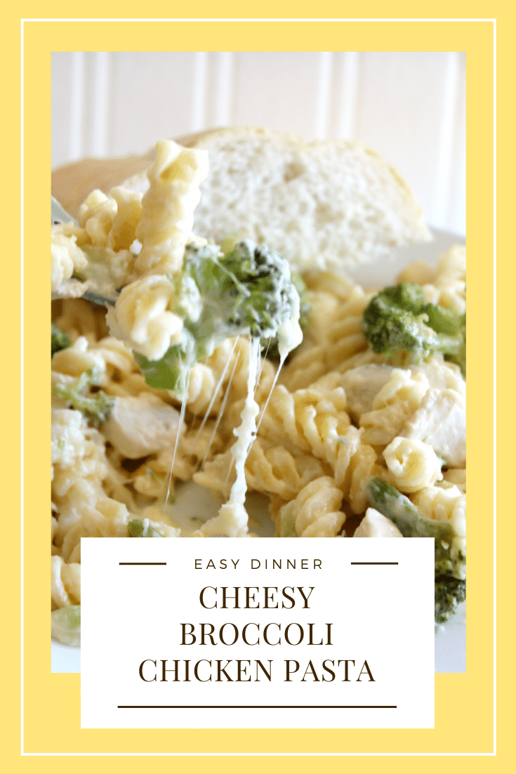 This cheesy chicken broccoli pasta casserole is the perfect recipe for a chaotic night.  Made with pasta, tender chicken, broccoli and loads of delicious cheese, this casserole will quickly become one of your family's favorite dinners! #broccolichickenpasta #broccolichickenpastabake #broccolichickenpastacasserole #broccolichickenpastarecipe #chickenbroccolicasserole via @somewhatsimple