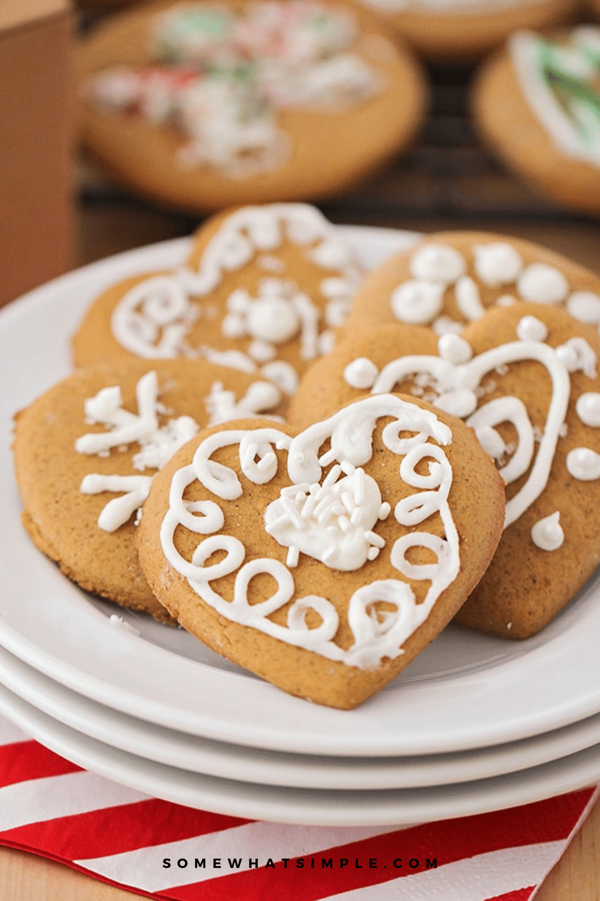 long image of gingerbread cookies with frosting