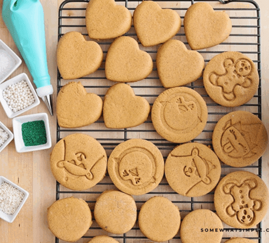baked cookies, ready to be decorated