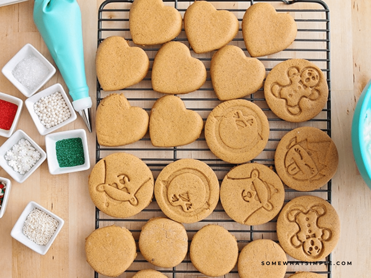 baked cookies, ready to be decorated