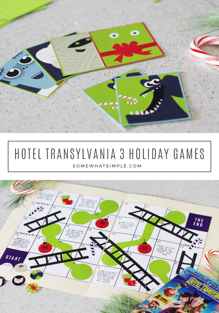 Grab the kids and get ready for a fun family game night! We've created printable versions of some family-favorite board games, designed after our love for a new family-favorite movie - HOTEL TRANSYLVANIA 3! via @somewhatsimple