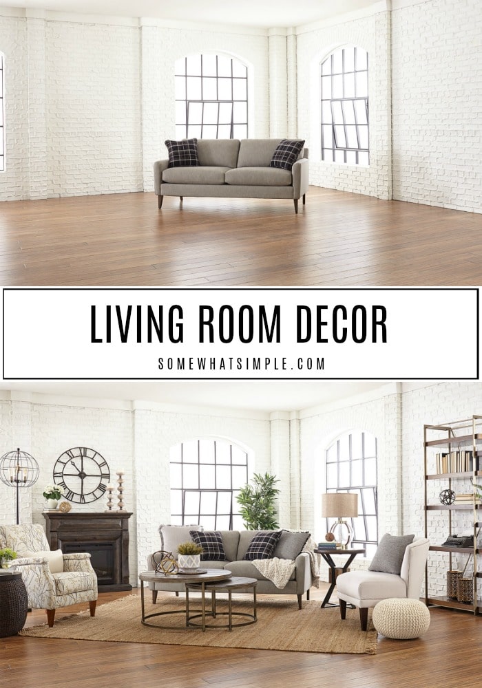 Simple, Gorgeous Living Room Decor And A Friendly Competition Among Bloggers! Take A Look At The Space I Decorated For The La-Z-Boy Design Dash! #living room #decor #remodel #familyroom #refresh #makeover via @somewhatsimple