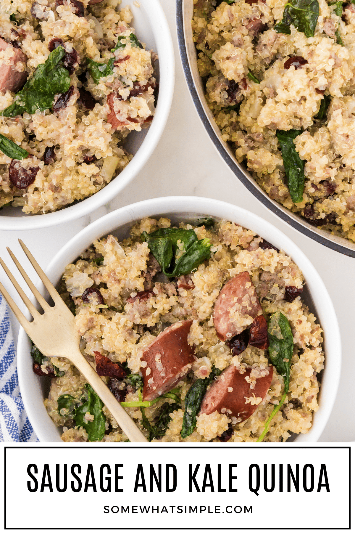 Sausage and Kale Quinoa is a one-pot meal that's hearty, wholesome, and ticks all the boxes for a satisfying dinner with minimal cleanup. Packed with protein, fiber, and vibrant greens, this recipe is sure to become a staple in your weeknight dinner rotation. via @somewhatsimple