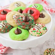 blossom cookies decorated for Christmas