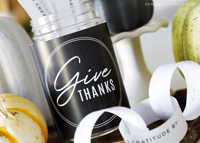 give thanks grateful gratitude mason jar paper chain activity family kids thanksgiving count your blessings jar