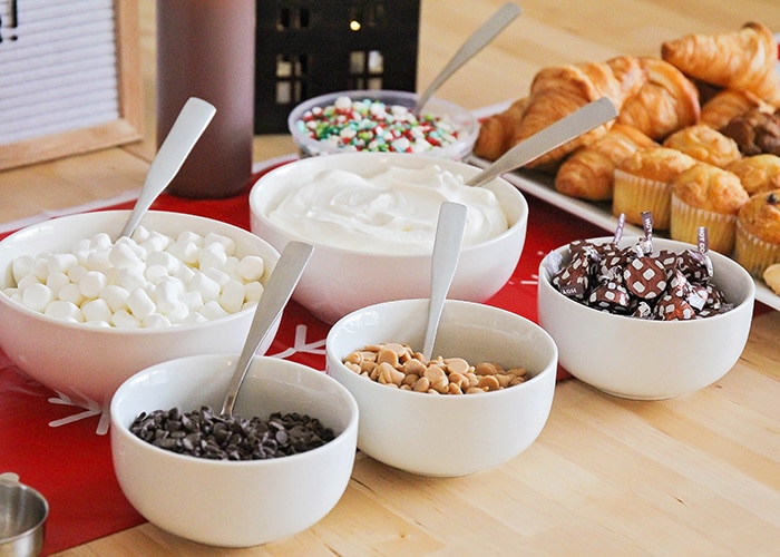 bowls filled with different candy toppings