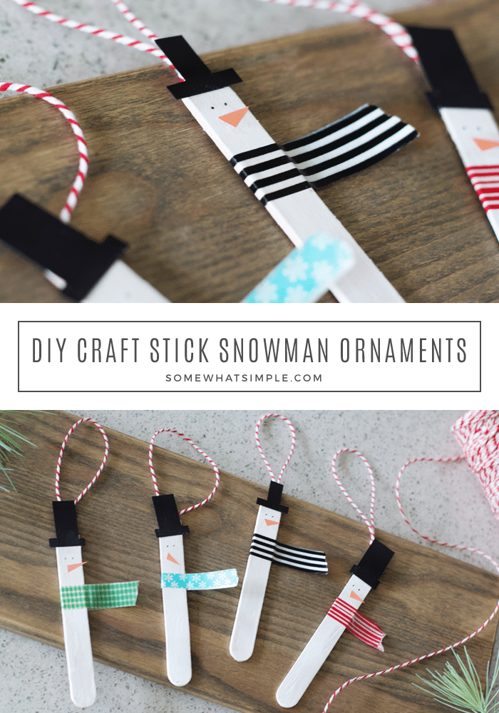 popsicle snowman diy tutorial how to craft stick washi tape project kids christmas tree ornamnet winter holiday