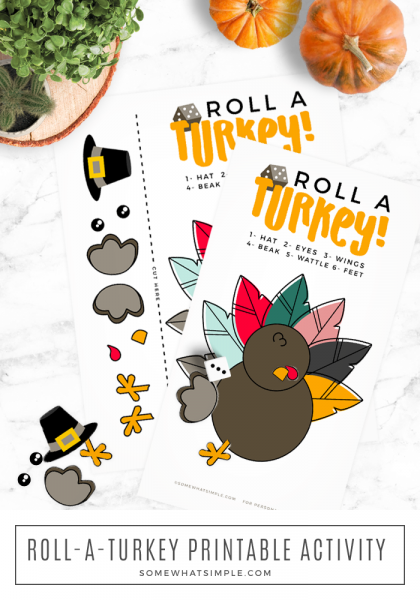 Roll A Turkey Game (Printable) - Somewhat Simple
